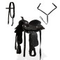 vidaXL Western-Sattel, Halfter & Brustblatt Echtleder 12" Schwarz vidaXL Western-Sattel, Halfter & Brustblatt Echtleder 12" Schwarz