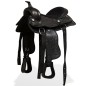 vidaXL Western-Sattel, Halfter & Brustblatt Echtleder 12" Schwarz vidaXL Western-Sattel, Halfter & Brustblatt Echtleder 12" Schwarz