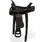 vidaXL Western-Sattel, Halfter & Brustblatt Echtleder 12" Schwarz vidaXL Western-Sattel, Halfter & Brustblatt Echtleder 12" Schwarz