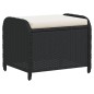 vidaXL Gartenhocker mit Kissen Schwarz 58x46x46 cm Poly Rattan vidaXL Gartenhocker mit Kissen Schwarz 58x46x46 cm Poly Rattan