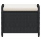 vidaXL Gartenhocker mit Kissen Schwarz 58x46x46 cm Poly Rattan vidaXL Gartenhocker mit Kissen Schwarz 58x46x46 cm Poly Rattan