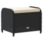 vidaXL Gartenhocker mit Kissen Schwarz 58x46x46 cm Poly Rattan vidaXL Gartenhocker mit Kissen Schwarz 58x46x46 cm Poly Rattan