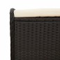 vidaXL Gartenhocker mit Kissen Schwarz 58x46x46 cm Poly Rattan vidaXL Gartenhocker mit Kissen Schwarz 58x46x46 cm Poly Rattan