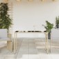 vidaXL Gartentisch mit Glasplatte Beige 115x54x74 cm Poly Rattan vidaXL Gartentisch mit Glasplatte Beige 115x54x74 cm Poly Rattan