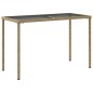 vidaXL Gartentisch mit Glasplatte Beige 115x54x74 cm Poly Rattan vidaXL Gartentisch mit Glasplatte Beige 115x54x74 cm Poly Rattan