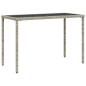 vidaXL Gartentisch mit Glasplatte Hellgrau 115x54x74 cm Poly Rattan vidaXL Gartentisch mit Glasplatte Hellgrau 115x54x74 cm Poly Rattan