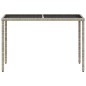 vidaXL Gartentisch mit Glasplatte Hellgrau 115x54x74 cm Poly Rattan vidaXL Gartentisch mit Glasplatte Hellgrau 115x54x74 cm Poly Rattan