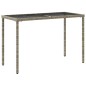 vidaXL Gartentisch mit Glasplatte Hellgrau 115x54x74 cm Poly Rattan vidaXL Gartentisch mit Glasplatte Hellgrau 115x54x74 cm Poly Rattan