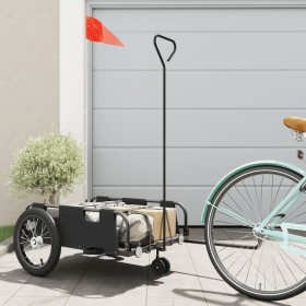 vidaXL Fahrradanhänger Schwarz Oxford-Gewebe und Eisen