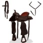 vidaXL Western-Sattel, Halfter & Brustblatt Echtleder 17" Braun vidaXL Western-Sattel, Halfter & Brustblatt Echtleder 17" Braun