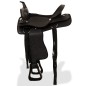 vidaXL Western-Sattel, Halfter & Brustblatt Echtleder 17" Schwarz vidaXL Western-Sattel, Halfter & Brustblatt Echtleder 17" Schwarz