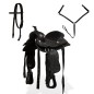 vidaXL Western-Sattel, Halfter & Brustblatt Echtleder 13" Schwarz vidaXL Western-Sattel, Halfter & Brustblatt Echtleder 13" Schwarz
