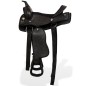vidaXL Western-Sattel, Halfter & Brustblatt Echtleder 13" Schwarz vidaXL Western-Sattel, Halfter & Brustblatt Echtleder 13" Schwarz