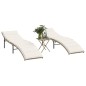 vidaXL Sonnenliegen 2 Stk. mit Tisch Beige Poly Rattan vidaXL Sonnenliegen 2 Stk. mit Tisch Beige Poly Rattan