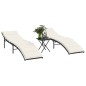 vidaXL Sonnenliegen 2 Stk. mit Tisch Schwarz Poly Rattan vidaXL Sonnenliegen 2 Stk. mit Tisch Schwarz Poly Rattan