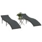 vidaXL Sonnenliegen 2 Stk. mit Tisch Grau Poly Rattan vidaXL Sonnenliegen 2 Stk. mit Tisch Grau Poly Rattan