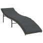 vidaXL Sonnenliegen 2 Stk. mit Tisch Grau Poly Rattan vidaXL Sonnenliegen 2 Stk. mit Tisch Grau Poly Rattan