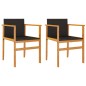 vidaXL Gartenstühle 2 Stk. Schwarz Poly Rattan und Massivholz vidaXL Gartenstühle 2 Stk. Schwarz Poly Rattan und Massivholz