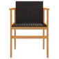vidaXL Gartenstühle 2 Stk. Schwarz Poly Rattan und Massivholz vidaXL Gartenstühle 2 Stk. Schwarz Poly Rattan und Massivholz