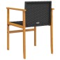 vidaXL Gartenstühle 2 Stk. Schwarz Poly Rattan und Massivholz vidaXL Gartenstühle 2 Stk. Schwarz Poly Rattan und Massivholz