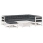 vidaXL 8-tlg. Garten-Lounge-Set mit Kissen Weiß Massivholz Kiefer vidaXL 8-tlg. Garten-Lounge-Set mit Kissen Weiß Massivholz Kiefer