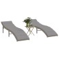 vidaXL Sonnenliegen 2 Stk. mit Tisch Beige Poly Rattan vidaXL Sonnenliegen 2 Stk. mit Tisch Beige Poly Rattan