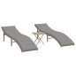 vidaXL Sonnenliegen 2 Stk. mit Tisch Beige Poly Rattan vidaXL Sonnenliegen 2 Stk. mit Tisch Beige Poly Rattan