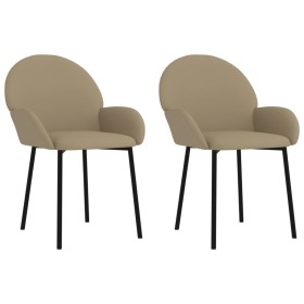 vidaXL Esszimmerstühle 2 Stk. Cappuccino-Braun Kunstleder