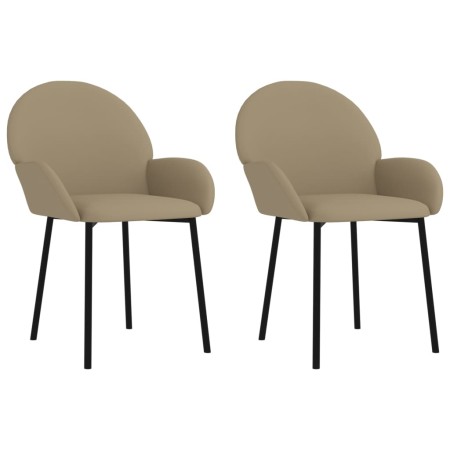 vidaXL Esszimmerstühle 2 Stk. Cappuccino-Braun Kunstleder