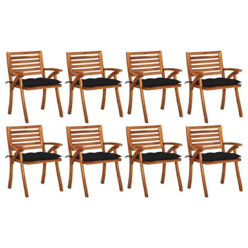 vidaXL Gartenstühle mit Kissen 8 Stk. Massivholz Akazie vidaXL Gartenstühle mit Kissen 8 Stk. Massivholz Akazie