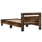 vidaXL Bettgestell mit Kopfteil Räuchereiche 100x200 cm Holzwerkstoff vidaXL Bettgestell mit Kopfteil Räuchereiche 100x200 cm Holzwerkstoff