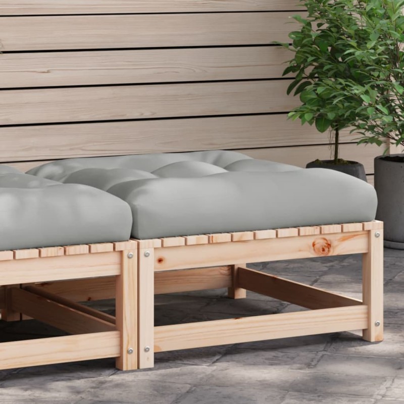 vidaXL Gartenhocker mit Kissen Massivholz Kiefer vidaXL Gartenhocker mit Kissen Massivholz Kiefer