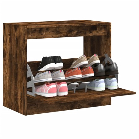 vidaXL Schuhschrank Räuchereiche 80x42x69 cm Holzwerkstoff