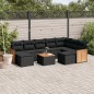 vidaXL 10-tlg. Garten-Sofagarnitur mit Kissen Schwarz Poly Rattan vidaXL 10-tlg. Garten-Sofagarnitur mit Kissen Schwarz Poly Rattan