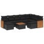 vidaXL 10-tlg. Garten-Sofagarnitur mit Kissen Schwarz Poly Rattan vidaXL 10-tlg. Garten-Sofagarnitur mit Kissen Schwarz Poly Rattan