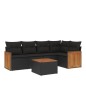 vidaXL 6-tlg. Garten-Sofagarnitur mit Kissen Schwarz Poly Rattan vidaXL 6-tlg. Garten-Sofagarnitur mit Kissen Schwarz Poly Rattan