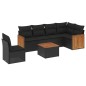 vidaXL 7-tlg. Garten-Sofagarnitur mit Kissen Schwarz Poly Rattan vidaXL 7-tlg. Garten-Sofagarnitur mit Kissen Schwarz Poly Rattan