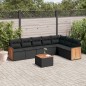 vidaXL 8-tlg. Garten-Sofagarnitur mit Kissen Schwarz Poly Rattan vidaXL 8-tlg. Garten-Sofagarnitur mit Kissen Schwarz Poly Rattan