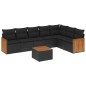 vidaXL 8-tlg. Garten-Sofagarnitur mit Kissen Schwarz Poly Rattan vidaXL 8-tlg. Garten-Sofagarnitur mit Kissen Schwarz Poly Rattan