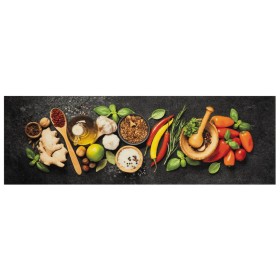 vidaXL Küchenteppich Waschbar Gewürze 60x180 cm Samt