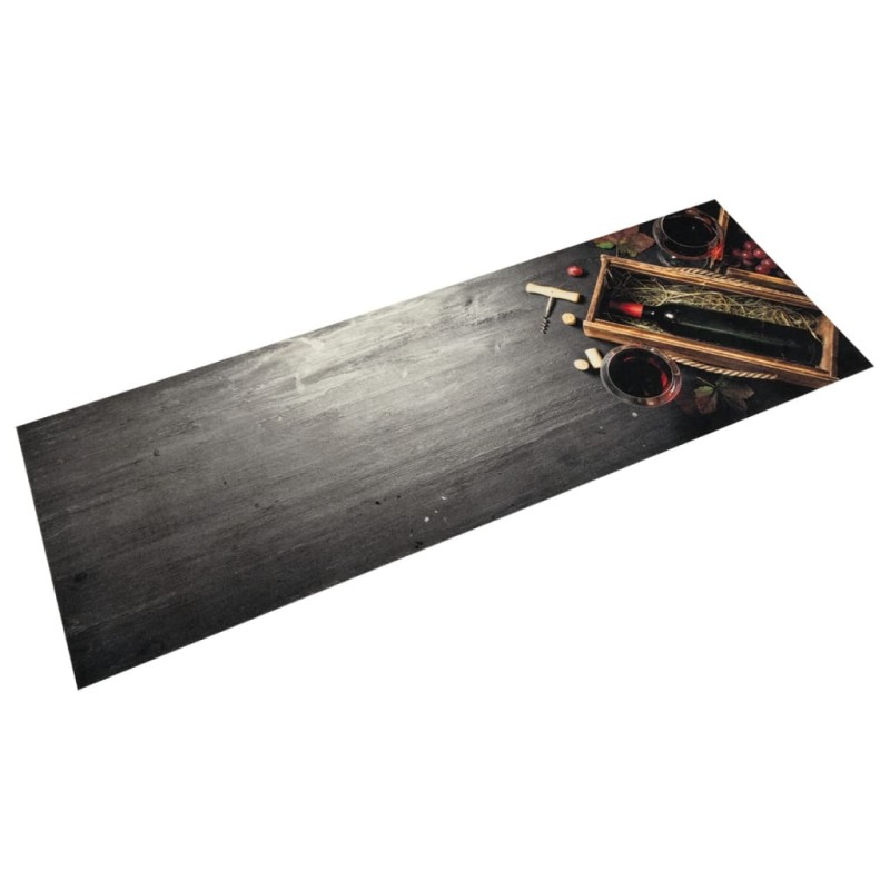 vidaXL Küchenteppich Waschbar Weinflasche 60x180 cm Samt vidaXL Küchenteppich Waschbar Weinflasche 60x180 cm Samt