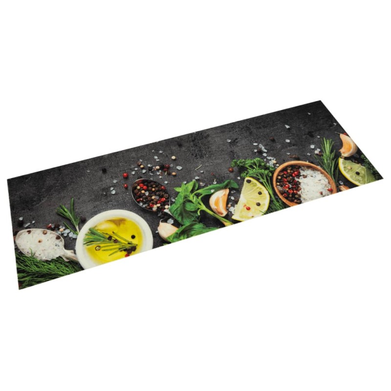 vidaXL Küchenteppich Waschbar Gewürze 45x150 cm Samt vidaXL Küchenteppich Waschbar Gewürze 45x150 cm Samt