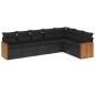 vidaXL 7-tlg. Garten-Sofagarnitur mit Kissen Schwarz Poly Rattan vidaXL 7-tlg. Garten-Sofagarnitur mit Kissen Schwarz Poly Rattan