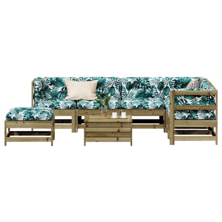 vidaXL 8-tlg. Garten-Lounge-Set mit Kissen Imprägniertes Kiefernholz