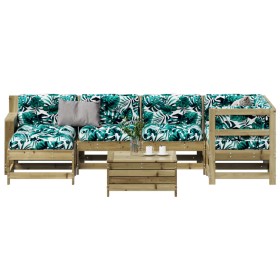 vidaXL 7-tlg. Garten-Lounge-Set mit Kissen Imprägniertes Kiefernholz