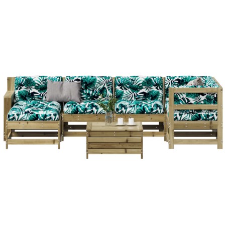 vidaXL 7-tlg. Garten-Lounge-Set mit Kissen Imprägniertes Kiefernholz