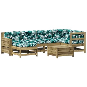 vidaXL 7-tlg. Garten-Lounge-Set mit Kissen Imprägniertes Kiefernholz