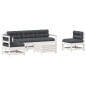 vidaXL 6-tlg. Garten-Lounge-Set mit Kissen Weiß Massivholz Kiefer vidaXL 6-tlg. Garten-Lounge-Set mit Kissen Weiß Massivholz Kiefer