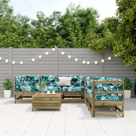 vidaXL 6-tlg. Garten-Lounge-Set mit Kissen Imprägniertes Kiefernholz