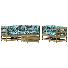 vidaXL 6-tlg. Garten-Lounge-Set mit Kissen Imprägniertes Kiefernholz